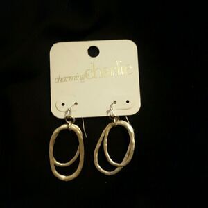 Charming Charlie Matte silver earrings NWT